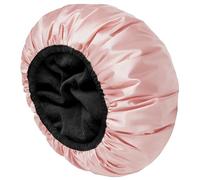 AOGOE Shower Cap, Extra Large Triple Layer Waterproof Bath Cap with Dry Hair Function for Women, Microfiber Terry Cloth Silky Satin, Reusable Long Hair Bath Cap, Kitchen Oil Proof Cap Keeping Hair Dry