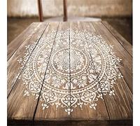 Aoguaro 11.8/19.7inch Mandala Stencil, Reusable DIY Dot Painting, Spraying, Printing, Flower Spray, Graffiti Template, for Wall, Rocks, Furniture, Headboard, Floor, Paintings Decor