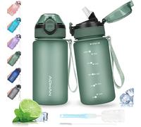 AOHAN 600ML Water Bottle with Leak Proof Flip Top Lid, BPA Free Sport Drinking Bottle with Straw, Dishwasher Safe Water Bottle Non-Toxic Water Jug with Carrying Strap