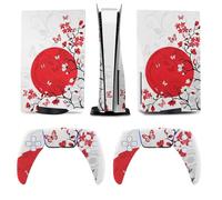 AoHanan Cherry Blossom PS5 Skin Console and Controller Accessories Cover Skins Anime Vinyl Cover Sticker Full Set for Playstation 5 Disc Edition