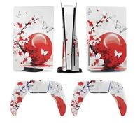 AoHanan Cherry Blossom PS5 Skin Console and Controller Accessories Cover Skins Anime Vinyl Cover Sticker Full Set for Playstation 5 Disc Edition