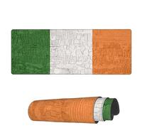 AoHanan Ireland Flag On an Old Large Mouse Pad,Desk Mat for Desktop Keyboard Mouse Mat, Non-Slip Rubber Base Gaming Mousepad for School Home Office,31.5 X 11.8inches 3mm Thick Rubber Table Mat