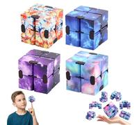 Aohcae 4PCS Infinity Cube Fidget Toy, Portable Stress Relief Flip Puzzle Toy for Office, Travel and Home, Great Gift for Adults and Kids
