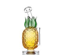 Aoheuo Hookahs Pineapple Bongs Smoke Pipe Dab Rigs Water Bong Smoking Pipes Design 7.8 Inch Height 14.4mm Joint with Quartz Banger Or Slide Bowl (A)