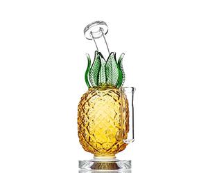 Aoheuo Hookahs Pineapple Bongs Smoke Pipe Dab Rigs Water Bong Smoking Pipes Design 7.8 Inch Height 14.4mm Joint with Quartz Banger Or Slide Bowl (A)