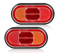 AOHEWEI 12/24V LED Rear Trailer Lights, 2Pcs Trailer Led Tail Lights with Waterproof, Brake Position Lamp Dynamic Turn Signal Light Reflector for RV Caravan Tractor Truck Van Lorry E-mark