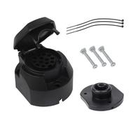 AOHEWEI 13-pin trailer socket waterproof 12 V, plastic 13-pin trailer hitch electrical socket adapter for truck, motorhome, car, caravan, towing