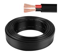 AOHEWEI 2×0.5mm² Flat Twin 2 Core Cable 2 Conductor Copper Electrical Wire 5V 12V 24V 60V, Thin Wall Red/Black Automotive Boat Cable 5/10/20/50 Meters