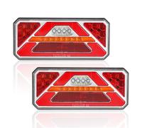 AOHEWEI 2Pcs Trailer Rear Lights 12V/24V Super Bright Waterproof Turn Signal Brake Tail Reverse Fog Reflector Lamp for Trailer Truck Lorry Caravan Van Tractor