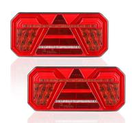 AOHEWEI 2Pcs Trailer Rear Lights 12V/24V Super Bright Waterproof Turn Signal Brake Tail Reverse Fog Reflector Lamp for Trailer Truck Lorry Caravan Van Tractor