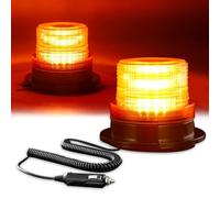 AOHEWEI LED Warning Strobe Beacon Light Amber 12/24V 3 Patterns | 2 Flashing & 1 Rotating Patterns 40 Pcs Led Strobe Lamp with Magnetic Base for Vehicle School Bus Tractor Excavators Truck