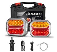 AOHEWEI Magnetic Wireless LED Trailer Tail Lights Set 12V/24V, Cable Free Bluetooth Dynamic Direction Rear Lights with Magnet Base for RV Boat Vehicle Caravan Towing Truck