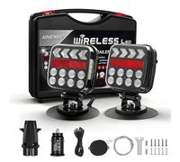AOHEWEI Magnetic Wireless LED Trailer Tail Lights Set 12V/24V Waterproof | Cable Free Bluetooth Dynamic Direction Rear Lights with Adjustable Magnet Suction Cup Base for RV Boat Vehicle Towing Truck