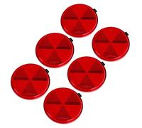 AOHEWEI Self Adhesive Reflectors Stick-on Round Circular Reflectors Red Safety Reflex for Gate Posts Fence Trailer Caravan Agricultural Machines ECE Approval Pack of 6