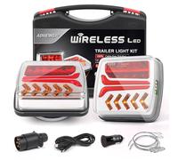 AOHEWEI Wireless Trailer Tail Lights LED Magnetic Truck Rear Lights Cable Free 12V ECE Approved with 7 Pin Plug for Trailer, Lorry, Caravan or Truck