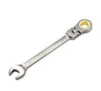 Aohhy Flexible Head Ratchet Spanner 13mm Cr-V Steel Forged Combination Spanner, 72 Tooth Gear System Flexible Head and Open End Combination Wrench with Grey Nickle Plated
