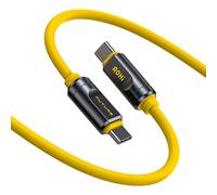 AOHI 80Gb/s for Thunderbolt 5 USB 4 2.0 Cable 3.3FT with up to 120Gbps Bandwidth Boost Dual 8K/4K Display 240W PD 3.1 Fast Charging The Future Adonis for Mac mini M4 Pro MacBook Pro16 iPhone, Yellow