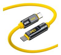 AOHI USB4 2.0 Cable with LED Digital Display 3.3ft, 240W PD3.1 Fast Charging, 80Gbps Data Transfer, Dual 8K Display, The Adonis USB C Cable for MacBook Pro/iPhone 17 Pro Max/Galaxy/SSD/Docking,Yellow