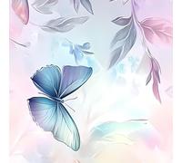 AOHMPT Blue-Purple Butterfly & Floral Wall Mural - Ethereal and Elegant Design Wallpaper for Living Room, Bedroom, and Kids Room Decor (CH2472, 100 * 40cm)