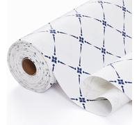 Aohoofull Drawer Shelf and Cabinet Liner, Thick Strong Grip,Shelf Liners Non-Adhesive Liners Protect Kitchen Cabinets and Cupboard, Bathroom Drawers,Under Sink Mat, 12" x10', Blue Stripe