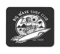 AOHOT Mouse Pads Beach Skeleton Surfer Vintage Surfing Emblem Templates Surf Badge Surfboard Board Mouse pad 9.5" x 7.9