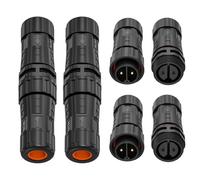 AOHUA M20 Waterproof 2 Pin Connector IP68 Outdoor Electrical Junction Box for Ø5.0-9.5mm wire Rang, 300V/15A, Male and Female Plug for Repairing Extension Cord (AH-M20-1502MMZ/FFZ02122)
