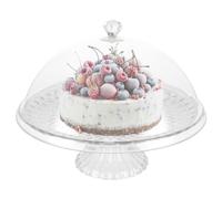 Aohyue Cake Display Serving Tray, Large Clear Acrylic Cake Stand 12", Plastic Cake Stands with Cover Reusable, Cake Stand with Dome Lid, for Afternoon tea, Wedding, Birthday Party, Baking Gifts