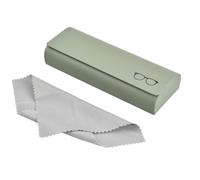 Aohyue Hard Shell Magnetic Closure Glasses Case, Unisex Leather Sunglasses Case, Portable Spectacle Cases with Cleaning Cloth, Scratch-Resistant and Durable, Suitable for Daily Use and Travel, Green