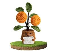 Aohyue Positive Emotional Support Crochet Orange Tree, Handmade Motivational Plant with Inspirational Card, Good Luck Gift for Women, Men, Friends, Family - Office Desk Decor, Birthday Surprise