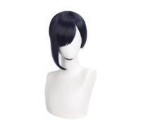 Aoi Sakamoto Cosplay Wig Long Black Hair Tied in a Bun Behind with Bangs Reaching Right Below Chin Accessory Unisex for Party Halloween Christmas