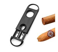 Aoibeely Black Cigar Cutter, Two Kinds of Knife Heads, Cigar Cutter with V-Shaped Blade, V Cut Pruner Port Cuba Cigarette Accessories