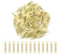 AOICRIE 100Pcs Heat Shrink Butt Connectors, 22-16 AWG Red Wire Connectors Automotive Marine Grade Wire Crimp Butt Splices, Ideal for Boat, Truck, Stereo (Light Yellow)