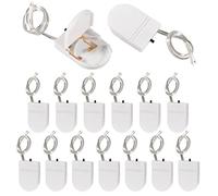 AOICRIE 15pcs cr2032 Battery Holder, CR2032 Battery Holder with Switch, Coin Cell Holder, 1 x 3V CR2032 Button Coin Cell Battery Holder with Leads On Off Switch (White)