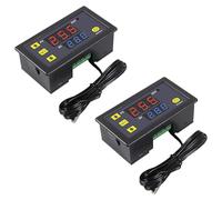 AOICRIE 2pcs Digital Temperature Controller W3230 Digital LED Thermostat Switch with Waterproof Probe DC 12V Programmable Heating Cooling Electronic Thermostat Control -50℃ to 120℃