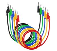 AOICRIE 5pcs 4mm Banana Plug Multimeter Test Leads Double-ended Stackable Banana Plug Test Leads Pluggable Soft Cables 1M for Multimeter Testing