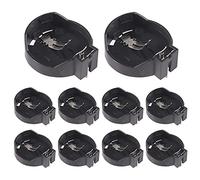 AOICRIE CR2032 CR2025 Portable 3V Button Cell Battery Holder Case Adapter Clip Socket Holder Container Box Case Black Pack of 10