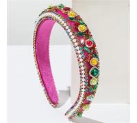 AOICXB Retro Baroque Headband Rhinestone Wide Hair Band Crystal Wedding Headpiece Girls Wedding Beauty Headpiece (Multi-Colored)