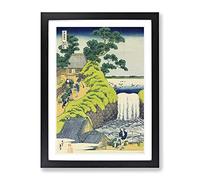 Aoigaoka Waterfall In The Eastern Capital By Katsushika Hokusai Asian Japanese Framed Print | A2 Black Framed Wall Art | Ready to Hang | Asian Landscape Picture | Living Room Bedroom Lounge Office