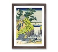 Aoigaoka Waterfall In The Eastern Capital By Katsushika Hokusai Asian Japanese Framed Print | A3 Walnut Framed Wall Art | Ready to Hang | Asian Landscape Picture | Living Room Bedroom Lounge Office