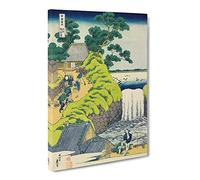 Aoigaoka Waterfall In The Eastern Capital By Katsushika Hokusai Canvas Print | Gallery Wrapped 30mm Frame Wall Art | 20x14 inches | Ready to Hang | Asian Landscape Picture | Living Room Lounge Office