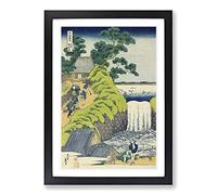 Aoigaoka Waterfall in The Eastern Capital by Katsushika Hokusai Framed Print | A2 Black Framed Wall Art | Ready to Hang | Asian Landscape Picture | Living Room Bedroom Lounge Office