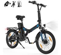AOIHO Electric Bike, 20"/14" Folding Electric Bike with 48V/36V Battery, 45-65 KM Range, 250W Powerful Motor, 7 Speed, EBike LCD Display, Commuting Folding Bike, Electric Bikes for Adults and Teens