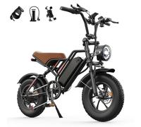AOIHO Electric Bikes, Electric Bikes for Adults with 48V 13Ah Battery 100KM Range, Full Suspension, 5 PAS LCD Display, 7 Speed, 16" x 4.0" All-Terrain Fat Tyre Electric Bike, E Bike for Men Womens