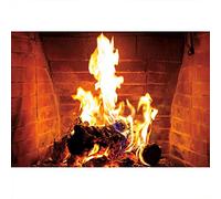 Aoihrraan 1,5x1m Burning Firewoods Photography Backdrop Vintage Brick Wall Fireplace Raging Fire Blazing Wood Background Christmas Camping Campfire Party Decoration Portrait Photo Studio Props