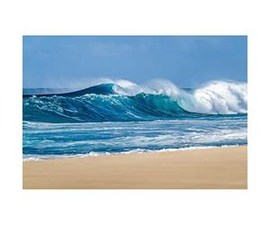 Aoihrraan 1,5x1m Seaside Backdrop Tropical Beach Ocean Blue Sky Spray Sea Waves Seascape Photography Background Surf Holiday Wedding Party Summer Lovers Kids Adults Portrait Photo Studio Props Vinyl