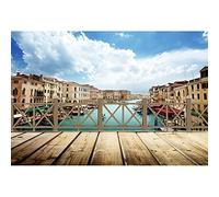 Aoihrraan 1,5x1m Venice Italy City Backdrop Grand Canal Water Streets Boats Bridge Gondolas Europe Travel Photography Background Wedding Birthday Honeymoon Vacation Lover Portrait Photo Studio Props
