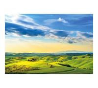 Aoihrraan 10x8ft Nature Backdrop Green Grass Grassland Field Trees Blue Sky Sunset Mountain Landscape Photography Background Baby Shower Children Birthday Party Decoration Photo Studio Props