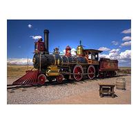 Aoihrraan 2,2x1,5m Classic Steam Train Backdrop Vintage Railway Track Wild West Prairie Photography Background Boy Birthday Party Video Shoots Kids Adults Retro Artistic Portrait Photo Studio Props