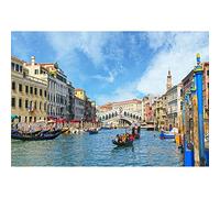 Aoihrraan 2,2x1,5m Italy Town Backdrop Italian Venice Water City Rialto Bridge Gondolas Canal Historical Culture Scenery Photography Background Travel Children Kids Adults Portrait Photo Studio Props