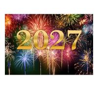 Aoihrraan 2027 Gradient Fireworks Backdrop 6x4ft New Year Night Background